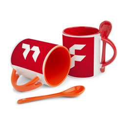 Bedruckbare Kaffeetassen mit Löffel