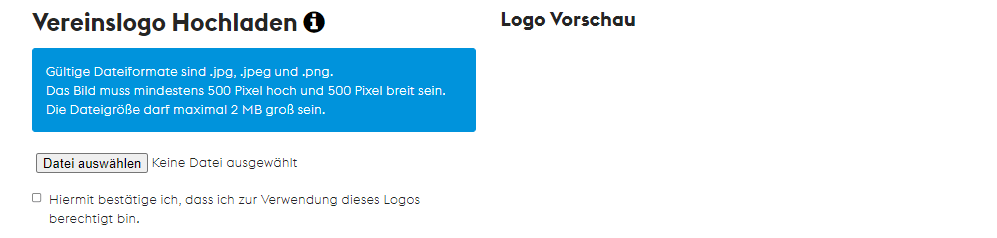 Teamshops erstellen - Logo hochladen