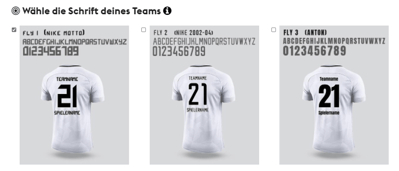 Teamshops erstellen - Schriftart wählen