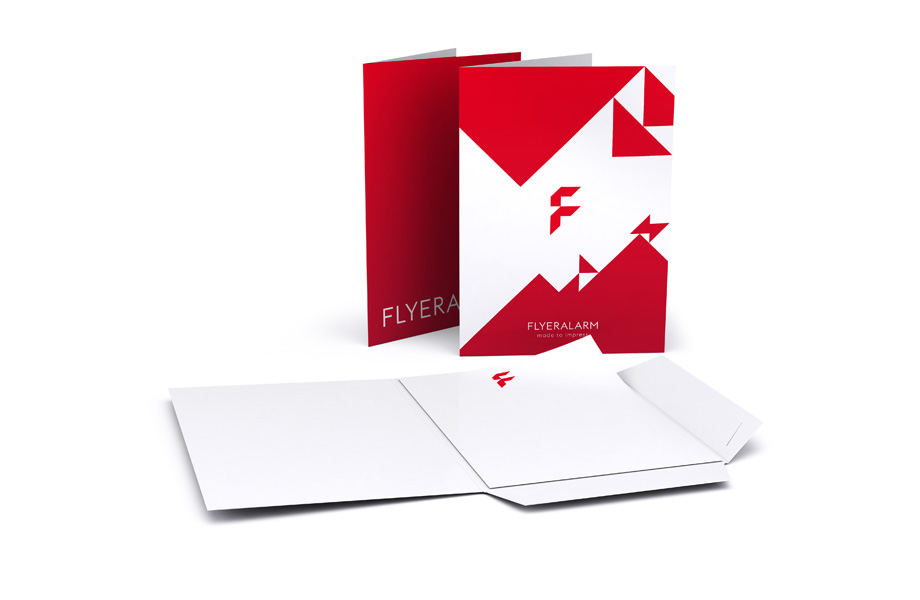 Bedruckbare Infomappen mit Laschen