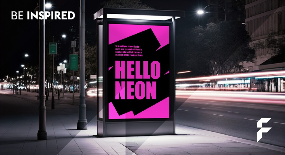 Plakate und Aufkleber in Neonfarben