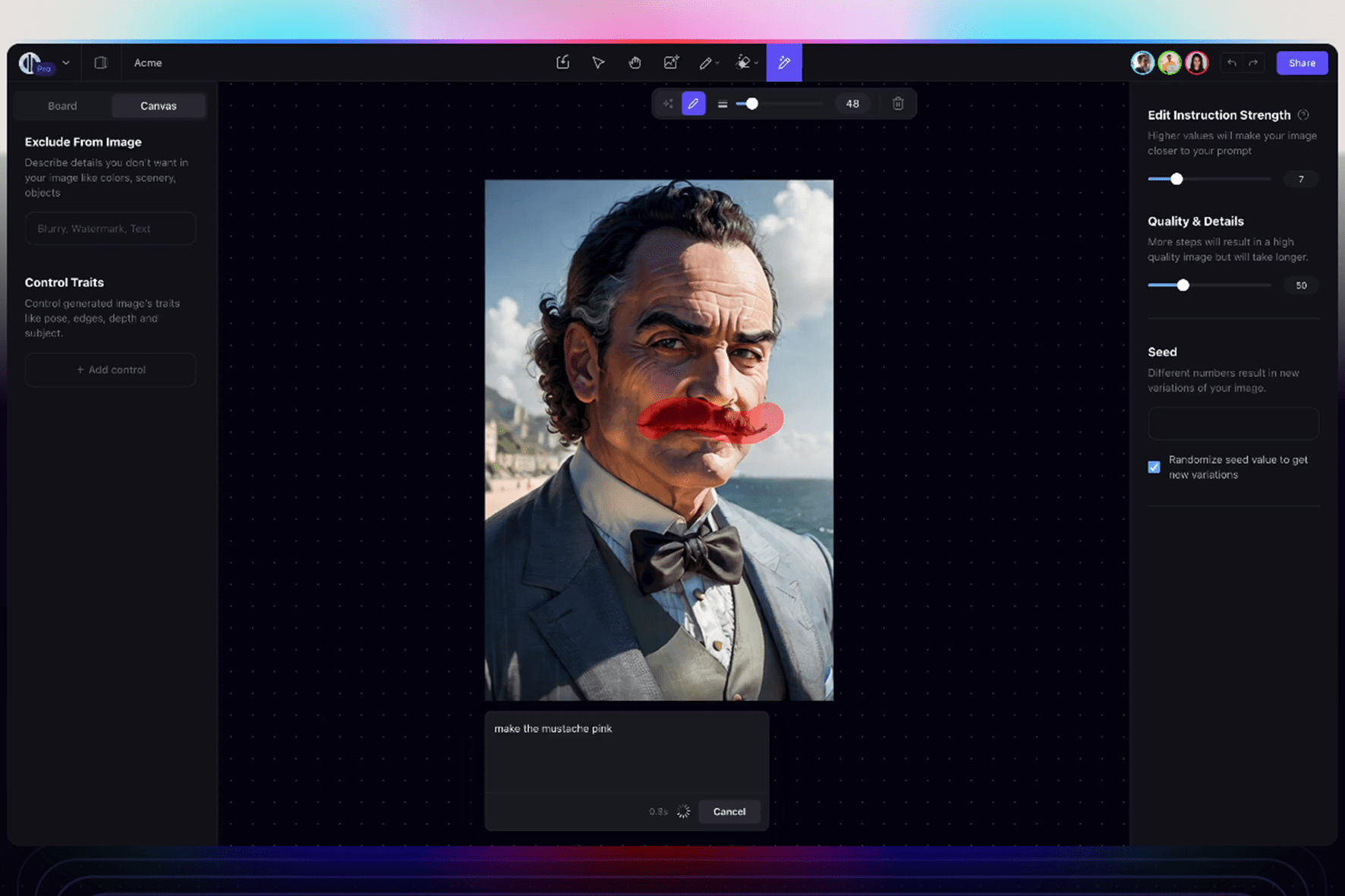 Screenshot der Nutzeroberfläche von Playground AI