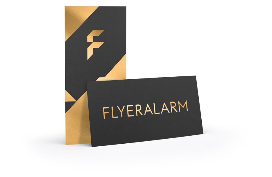 Flyer mit Heißfolie in Gold