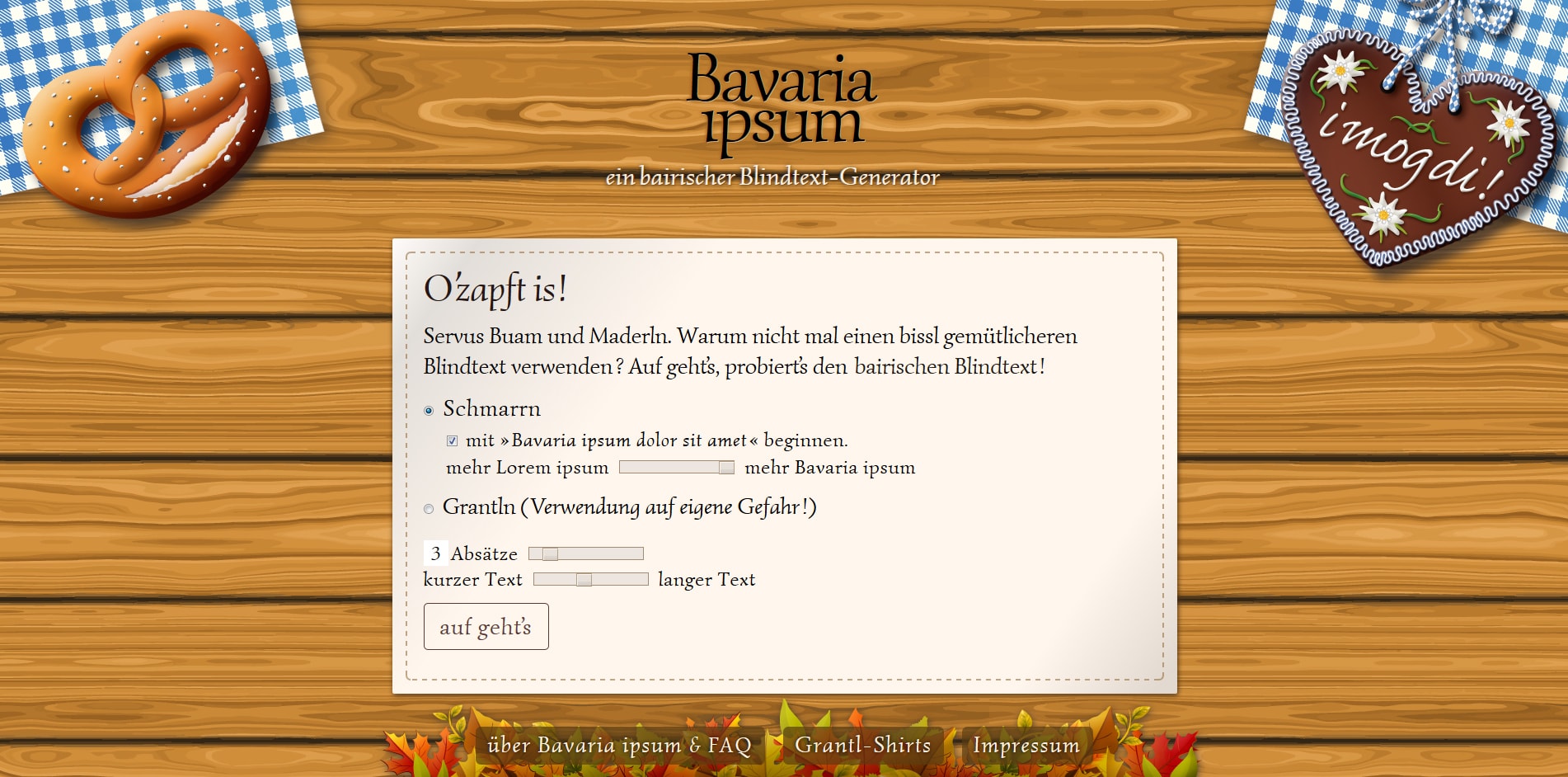 Kreative Blindtexte